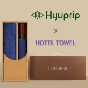 협립 3단70엔티크 고밀도 완전자동우산 +코마40수200호텔타월-세트