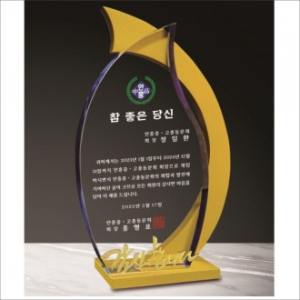 금속 투톤 크리스탈 상패 2