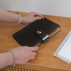 크록 6공 자석 시스템 다이어리 40절 브라운