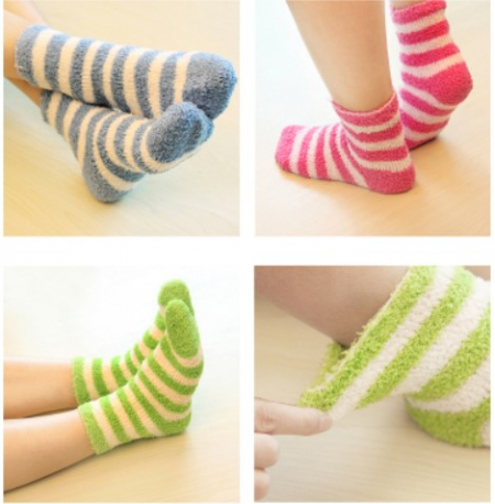 따뜻한 극세사 파스텔 수면양말 13종 보온 기모 양말 덧신 발난로 #3