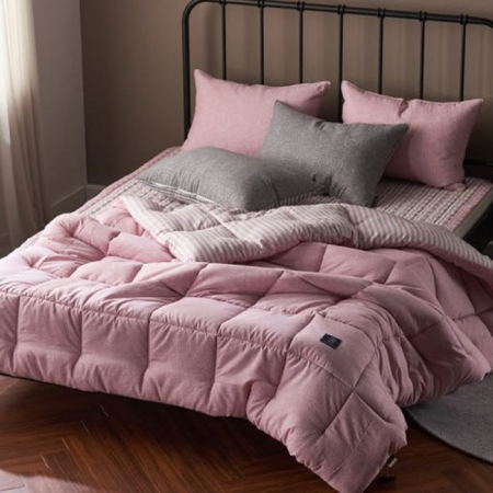 라인 스퀘어 양면 세마 차렵이불베개커버세트(이불+베개커버) 싱글/더블 2색상  고급침구가방증정 #4