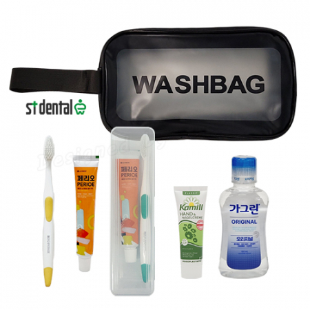 휴대용세면백 2호 M케이스 LG칫솔치약 카밀핸드크림 가그린100ml 여행용세트(쇼핑백포함) #2