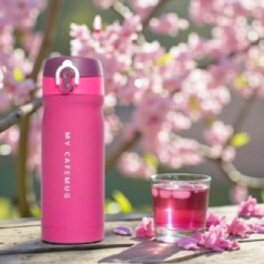 원터치 핑크 그립텀블러 350ML