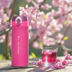 원터치 핑크 그립텀블러 350ML