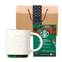 스타벅스 시그니처 사이렌 머그 237ml + 스타벅스 커피스틱 10P 고급띠지 손잡이 기프트박스 선물세트