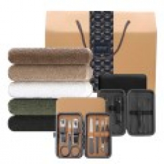 기라로쉬 프리미엄 수건 1P + 가죽케이스 손톱깎이 고급띠지 손잡이 기프트박스 선물세트