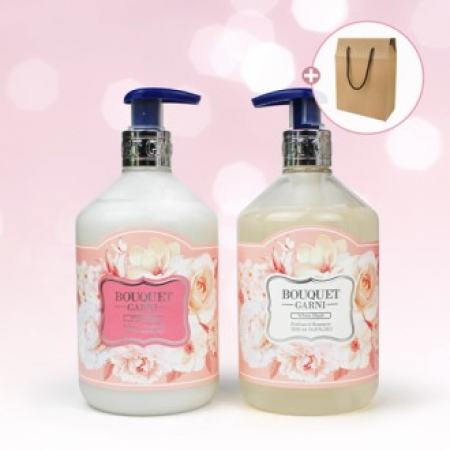 부케가르니 프리미엄 샴푸 500ml + 트리트먼트 500ml + 끈케이스 #2