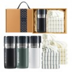 스탠리 고진공보틀 473ml + 스트라이프 호텔수건 1P 고급띠지 손잡이 기프트박스 선물세트