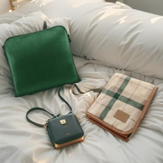 온유 극세사 담요 벨벳 쿠션 세트