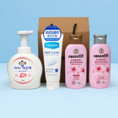 대용량 아이깨끗해 500ml + 애경 바세린 클렌징폼 + LG오가니스트 샴푸+컨디셔너 + 끈케이스 #2