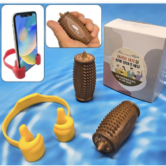 수지침 지압 마사지볼 스트레칭 마사지기 완력기(손 지압기+핸드폰 거치대)