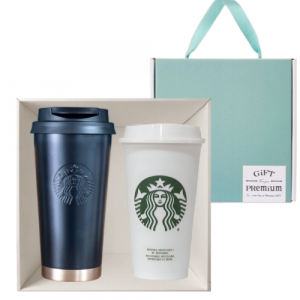 스타벅스 SS 블랙 매트 엘마 텀블러 473ml + 스타벅스 리유저블 473ml 핫컵