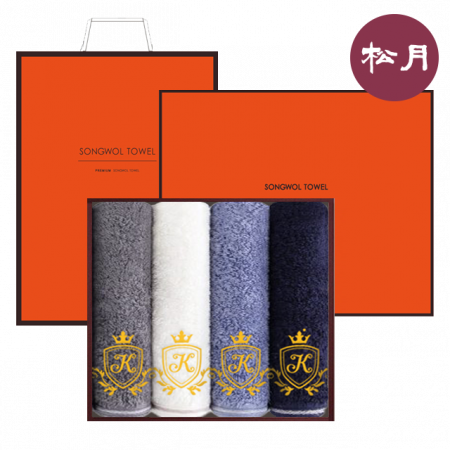 송월타올 킹 엠블럼 뱀부 혼방 190g 4매세트+쇼핑백 #2