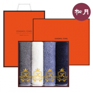 송월타올 킹 엠블럼 뱀부 혼방 190g 4매세트+쇼핑백