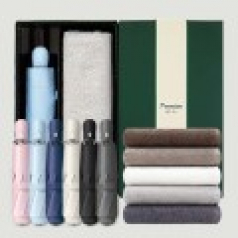 라이트핏 초경량 3단자동 암막양우산+송월타올뉴컬러무지150g 우산타올 선물세트