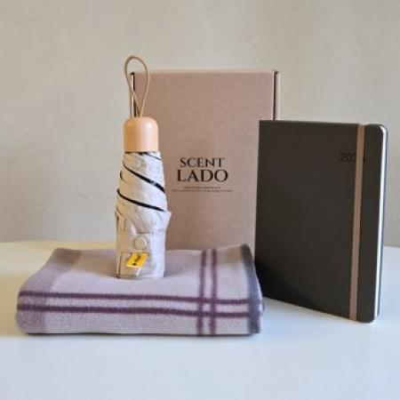 센트라도 패턴 담요+캡슐우드 5단 우양산+데이지 다이어리 세트 #2