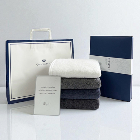 송월타올 에르모 170g코마40수 세면 2매세트(CM)쇼핑백(CM)(띠지+감사장) 조문 답례품 #3