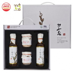 꼬숨식품 저온압착 참기름 4종세트 (참기름2 들기름+핑크솔트2)