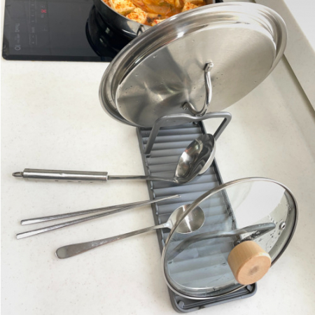 올지 조리도구 거치대 2단 냄비뚜껑 받침대 국자 집게 #8