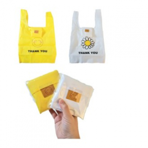 스마일 접이식 장바구니 시장가방