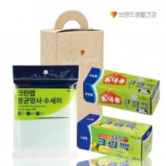 크린랩휴대용30매+손잡이형위생백+망사항균수세미