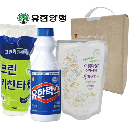 크린키친타올+유한락스500ml+주방세제흑미배아 #4