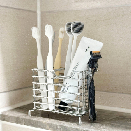올지 스텐 칫솔꽂이 면도기 걸이 치약 칫솔 거치대 통 욕실 화장실 4인 가족 #3