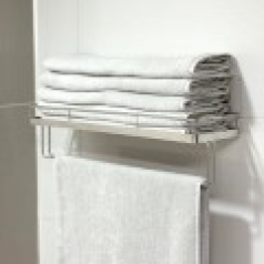 올지 무타공 와이드 수건선반 수건 걸이포함 스텐 SUS 304 욕실 거치 화장실 젠다이