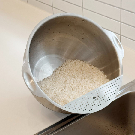 올지 스텐 304 쌀 세척볼 씻는 볼 채반 믹싱볼 주방 도구 보울 손잡이 #6