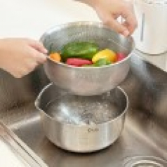올지 스텐 304 채반 믹싱볼 2단세트 다용도 세척 볼 깊은 주방 보울