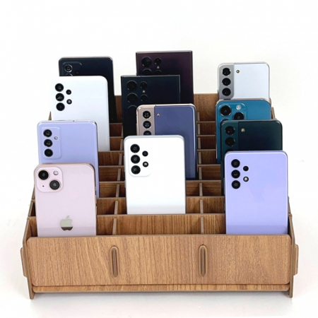 올지 우드 핸드폰보관함 휴대폰 보관함 24칸 수거함 정리 수납 학원 학교 회사 #4