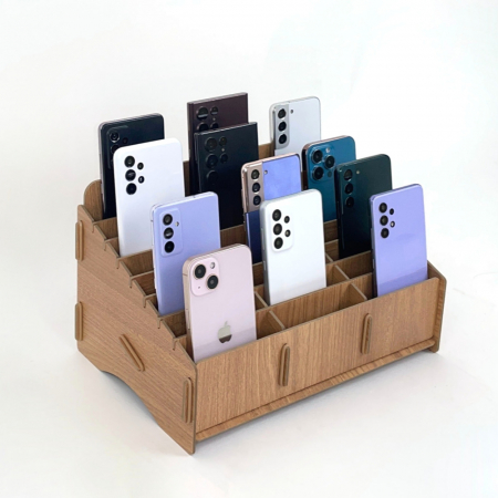 올지 우드 핸드폰보관함 휴대폰 보관함 24칸 수거함 정리 수납 학원 학교 회사 #3