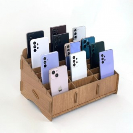 올지 우드 핸드폰보관함 휴대폰 보관함 24칸 수거함 정리 수납 학원 학교 회사 #2