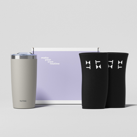 루티네 선물세트 아이언 베이직 텀블러+시온타 냉온 슬리브 #3