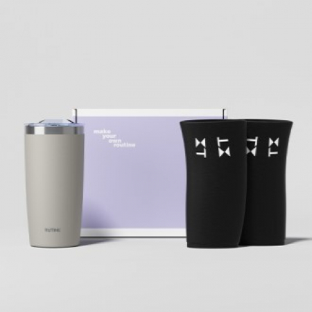 루티네 선물세트 아이언 베이직 텀블러+시온타 냉온 슬리브 #2