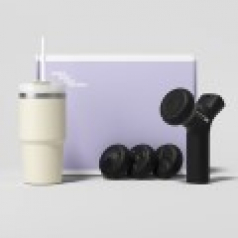 루티네 선물세트 밀크티텀블러+2500RPM 토네이도 마사지건