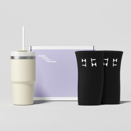 루티네 선물세트 밀크티 텀블러+시온타 냉온 슬리브 #2