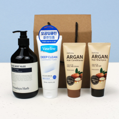 NARD 나드 바디워시 500ml+애경 바세린 클렌징폼+과일나라 아르간 샴푸+컨디셔너+끈케이스