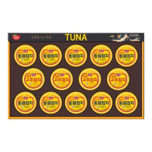 명절선물세트 동원참치 S14호 /살코기참치 90g×10캔 고추참치 90g 4캔, 쇼핑백 동봉, 박스단위 무료배송