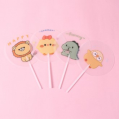 공룡 캐릭터 부채