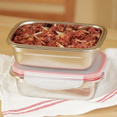 키친플래그 스테인레스 304 밀폐 찬통 4종 뚜겅8P 세트 #3