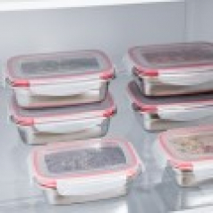 키친플래그 스테인레스 304 밀폐 찬통 4종 뚜겅8P 세트