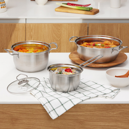 키친플래그 스테인레스 304 냄비 3종 세트 #2