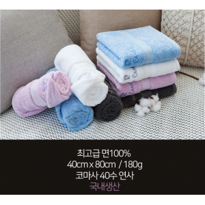 피에르가르뎅 기념수건 40수코마사 180g 수건 고급 타올 호텔수건 PC01