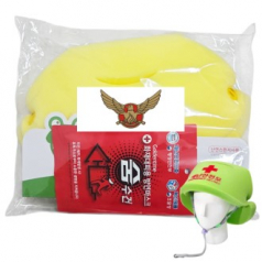 지진안전모+숨수건 재난안전모자(난연소재) 안전헬맷 비상재난모자 개구리안전모 화재대비 지진대비