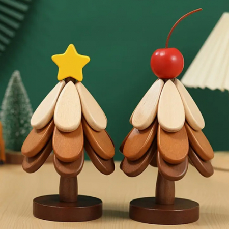 535 목제 크리스마스 트리 코스터 1개 #2