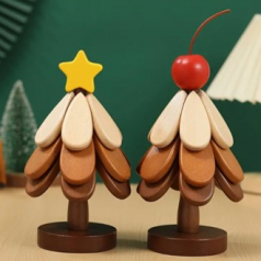 535 목제 크리스마스 트리 코스터 1개