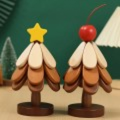 535 목제 크리스마스 트리 코스터 1개