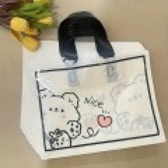 375 50개의 귀여운 곰돌이 무늬 플라스틱 토트 백