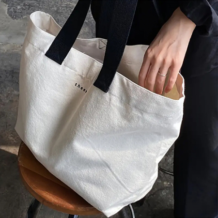 349 베이지 캔버스 토트 백 1pc #2